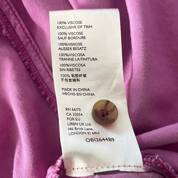 PILCRO Anthropologie Kimberley Maxi Dress Pink Purple Button Down XS - Picture 5 of 8
